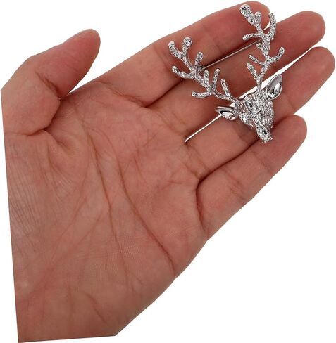 4Pcs Elk Head Brooch Pins Decorative Metal Brooches for Clothing Lightweight Scarf Buckle Accessories Unique Men and Women for Parties and Everyday Wear in Saudi Arabia