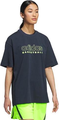 adidas Women's Select Basketball T-Shirt, Cloud White/Solar Red in Saudi Arabia