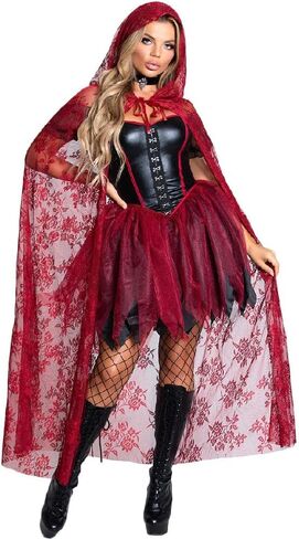 Halloween Women's Adult Costume Cosplay Red Hat Holiday Party Cloak Vampire Set in Saudi Arabia
