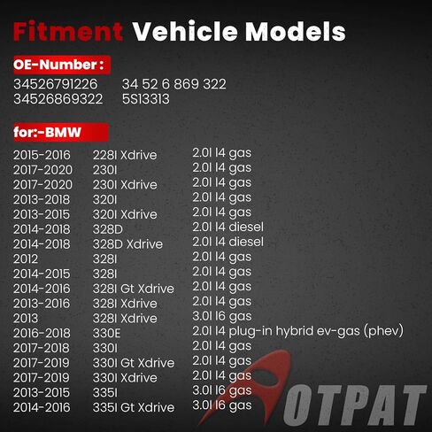 Rear Left Or Right Abs Wheel Speed Sensor for:-BMW 228I Xdrive 320I 328I Xdrive 330I 340I 428I 428I Xdrive M235I Xdrive 440I Xdrive Gran Coupe 2.0L 3.0L L4 L6 Replace# 34526791226 34526869322 in Saudi Arabia
