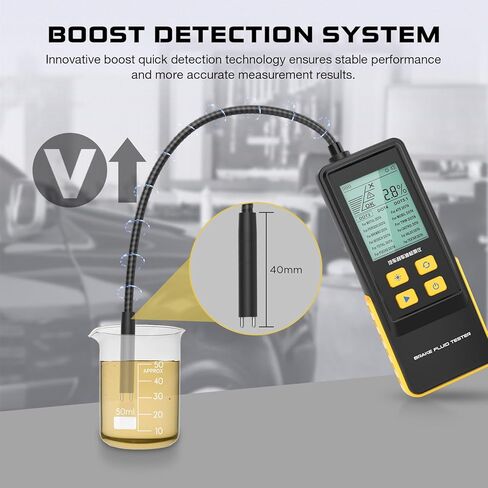 جهاز اختبار سائل الفرامل للسيارات، جهاز اختبار سائل الفرامل السريع لـ DOT3 DOT4 DOT5.1 مع خرطوم ملفوف 260 مم in Kuwait