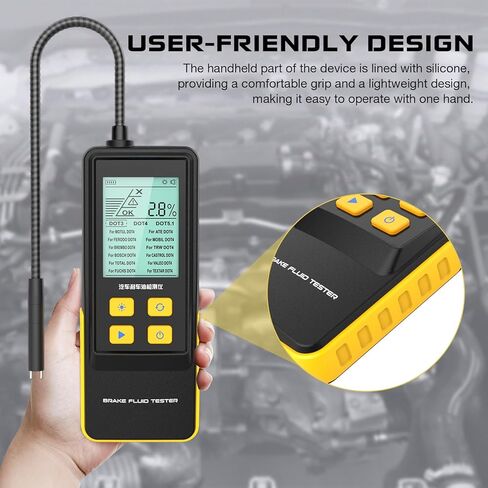 جهاز اختبار سائل الفرامل للسيارات، جهاز اختبار سائل الفرامل السريع لـ DOT3 DOT4 DOT5.1 مع خرطوم ملفوف 260 مم in Kuwait