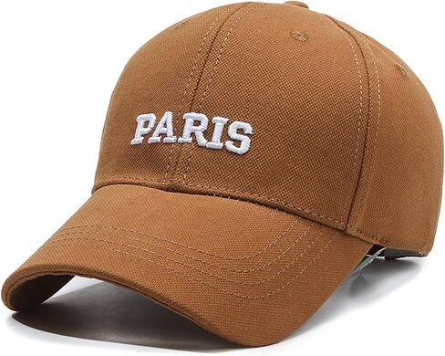 قبعة بيسبول قطنية قابلة للتعديل مطرزة بحروف باريس من Yolrdiw Fashion للرجال والنساء in Kuwait