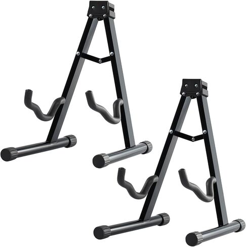 حامل جيتار MOSEN، عبوتان من حامل جيتار على شكل حرف A قابل للطي مع أذرع مطاطية وإسفنجية غير قابلة للانزلاق للقيثارات الصوتية الكلاسيكية والكهربائية وحامل القيثارة. (MS-2ST) in Kuwait