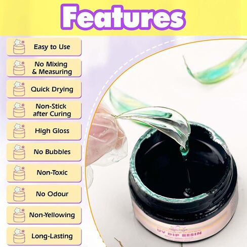 Funshowcase UV Dip Resin for Wire Flower ، DIY Wire Art Low Odor Mood Resins ، Resin-100ml ، 4mm (0.15inches) Roll Wire Copper 7m (22.9fts) ، حجم قضيب متعرج 5 مم-9 مم (0.19-0.35 بوصة) in Kuwait