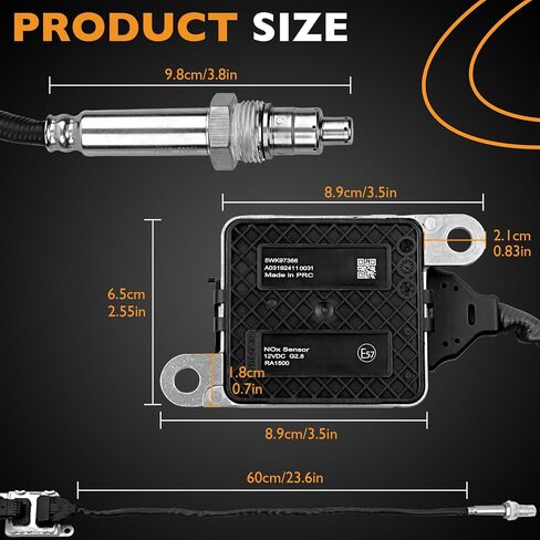 HQPASFY 22303390 NOx Sensor 5WK97367 Inlet Nitrogen Oxide Sensor Compatible with Volvo D11 D13 D16 VHD VN VNL VNM VT Mack CHU GU LEU MP7 MRU Replace# 21479638 102013 5WK9 7367 in Saudi Arabia