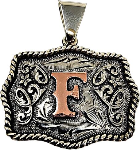 Handcrafted Mini Buckle Pendant. Custom Copper Initial. Hand Engraved. Necklace Gift. Avoid getting it wet. in Saudi Arabia