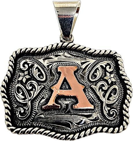 Handcrafted Mini Buckle Pendant. Custom Copper Initial. Hand Engraved. Necklace Gift. Avoid getting it wet. in Saudi Arabia