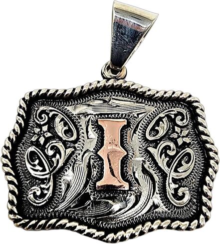 Handcrafted Mini Buckle Pendant. Custom Copper Initial. Hand Engraved. Necklace Gift. Avoid getting it wet. in Saudi Arabia