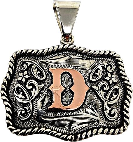 Handcrafted Mini Buckle Pendant. Custom Copper Initial. Hand Engraved. Necklace Gift. Avoid getting it wet. in Saudi Arabia