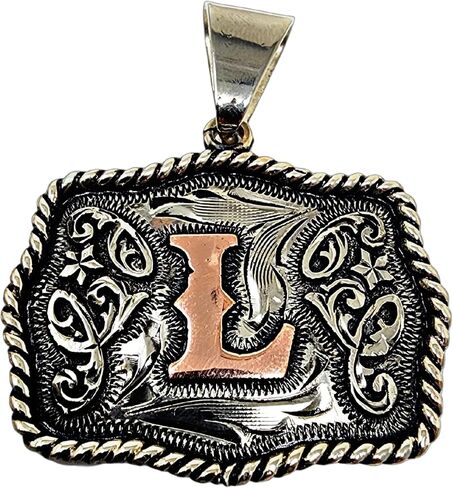 Handcrafted Mini Buckle Pendant. Custom Copper Initial. Hand Engraved. Necklace Gift. Avoid getting it wet. in Saudi Arabia