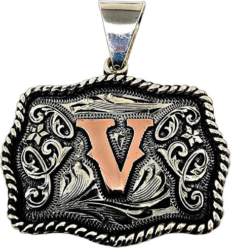 Handcrafted Mini Buckle Pendant. Custom Copper Initial. Hand Engraved. Necklace Gift. Avoid getting it wet. in Saudi Arabia