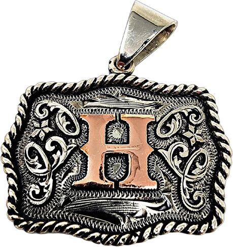 Handcrafted Mini Buckle Pendant. Custom Copper Initial. Hand Engraved. Necklace Gift. Avoid getting it wet. in Saudi Arabia