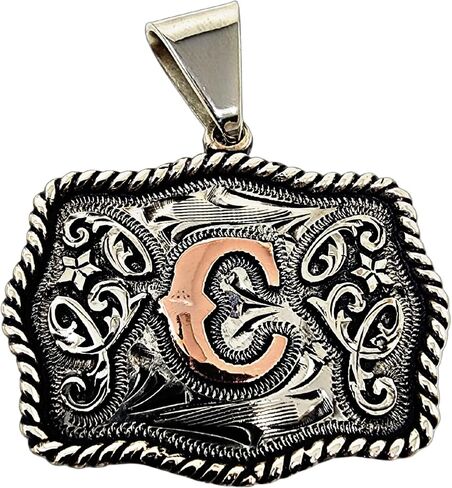 Handcrafted Mini Buckle Pendant. Custom Copper Initial. Hand Engraved. Necklace Gift. Avoid getting it wet. in Saudi Arabia