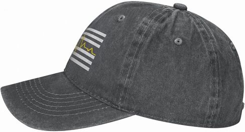 Thin Gold Line 911 Dispatcher Hat Vintage Adjustable Baseball Cap Cotton Dad Hat Trucker Hat for Women Men,Black in Saudi Arabia
