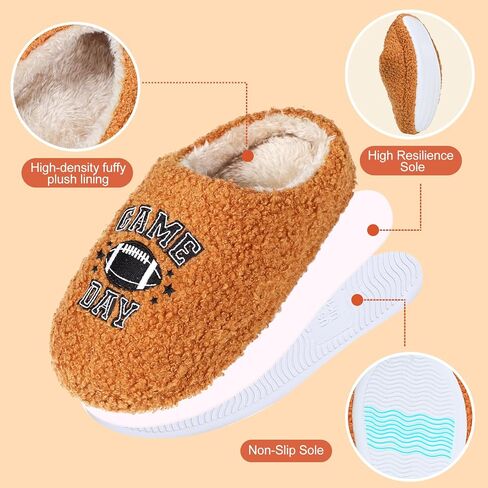 Boys Ball Sports Slippers, Soft Curly Plush House Shoes, Non-Slip Indoor Sports Fans Slipper, Cozy Warm Gift for Kids in Saudi Arabia