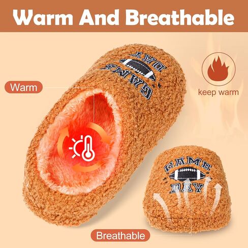 Boys Ball Sports Slippers, Soft Curly Plush House Shoes, Non-Slip Indoor Sports Fans Slipper, Cozy Warm Gift for Kids in Saudi Arabia