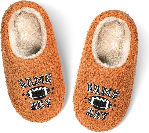 Boys Ball Sports Slippers, Soft Curly Plush House Shoes, Non-Slip Indoor Sports Fans Slipper, Cozy Warm Gift for Kids in Saudi Arabia