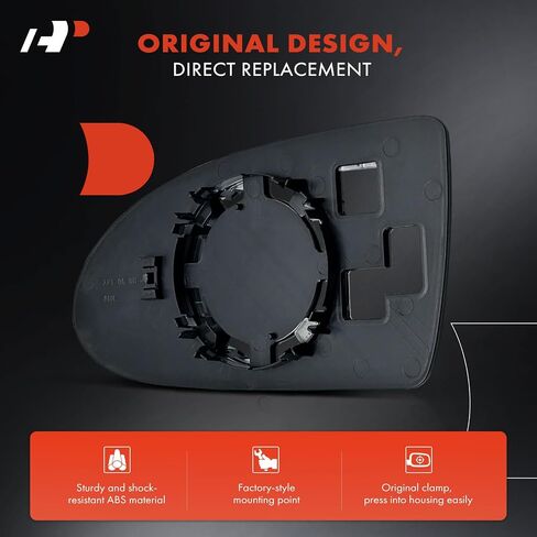 A-Premium Right Passenger Side Non-Heated Mirror Glass with Backing Plate - Compatible with Hyundai Accent 2006 2007 2008 2009 - Exterior Side View Convex Mirror in Saudi Arabia