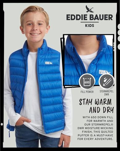 سترة Eddie Bauer للأطفال - سترة CirrusLite مبطنة مقاومة للطقس منتفخة للأولاد والبنات (5-20) in Kuwait