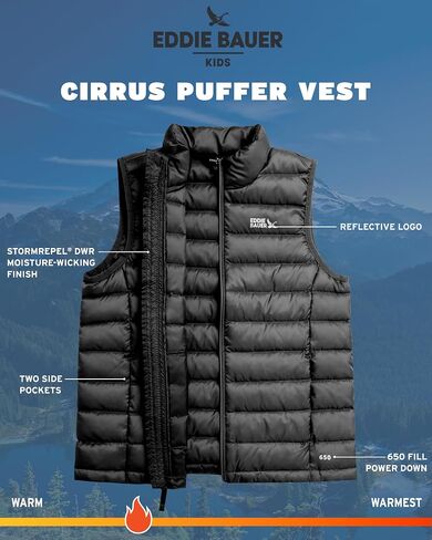 سترة Eddie Bauer للأطفال - سترة CirrusLite مبطنة مقاومة للطقس منتفخة للأولاد والبنات (5-20) in Kuwait