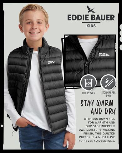 سترة Eddie Bauer للأطفال - سترة CirrusLite مبطنة مقاومة للطقس منتفخة للأولاد والبنات (5-20) in Kuwait
