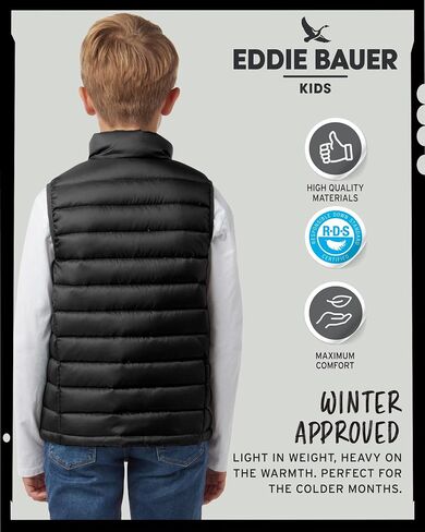 سترة Eddie Bauer للأطفال - سترة CirrusLite مبطنة مقاومة للطقس منتفخة للأولاد والبنات (5-20) in Kuwait