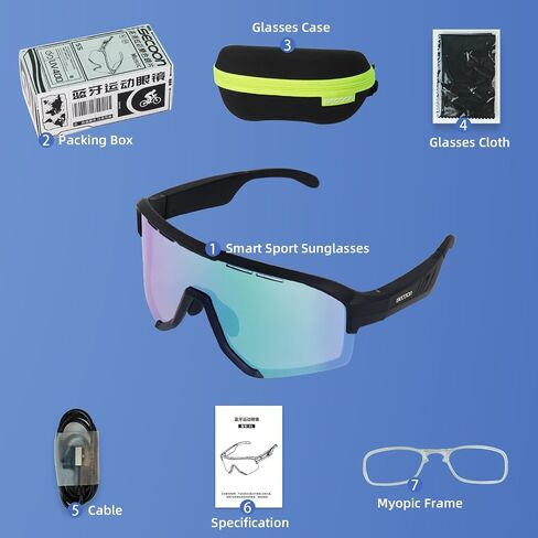 Bluetooth Safety Glasses Sunglasses for Men, Smart Wireless Bluetooth Safety Audio Glasses with Microphone for Music Play Calling in Saudi Arabia