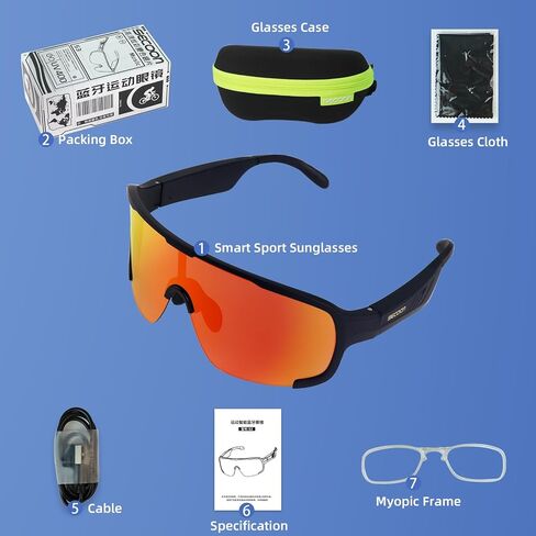 Bluetooth Safety Glasses Sunglasses for Men, Smart Wireless Bluetooth Safety Audio Glasses with Microphone for Music Play Calling in Saudi Arabia