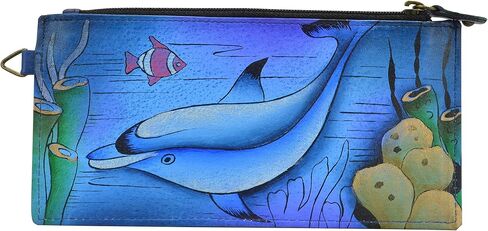 Anna by Anuschka Organizer Wallet | Genuine Leather | Dreamy Peacock Dewberry,One Size in Saudi Arabia