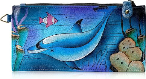 Anna by Anuschka Organizer Wallet | Genuine Leather | Dreamy Peacock Dewberry,One Size in Saudi Arabia