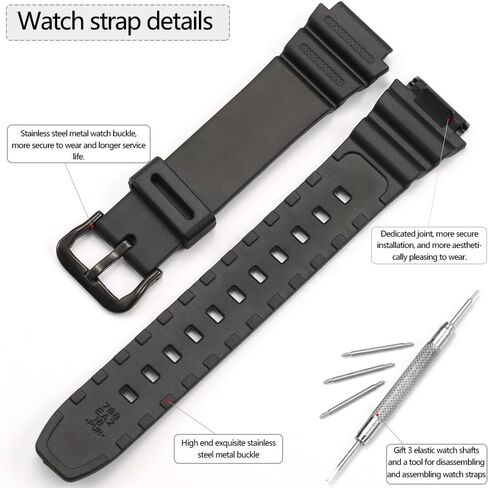 Natural Resin Strap Compatible with Casio F108WH AE1200WH AE-1300WH WS1600H AE1000W A158WA A168WA-1 Watch Band Waterproof Replacement Bracelet in Saudi Arabia