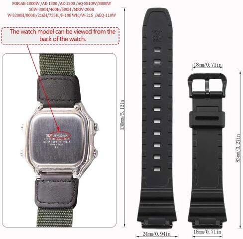 Natural Resin Strap Compatible with Casio F108WH AE1200WH AE-1300WH WS1600H AE1000W A158WA A168WA-1 Watch Band Waterproof Replacement Bracelet in Saudi Arabia