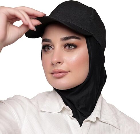قبعة بيسبول حجاب من قطعة واحدة للنساء سريعة الجفاف، قبعة شمس رياضية خارجية، قبعة حجاب in Kuwait