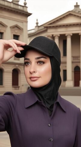 قبعة بيسبول حجاب من قطعة واحدة للنساء سريعة الجفاف، قبعة شمس رياضية خارجية، قبعة حجاب in Kuwait