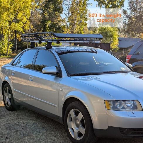 Anti-Rust Rooftop Cargo Basket - 63" x 43" x 6.3", 300 Lbs Capacity Black Roof Rack Carrier for Suvs, Cars, and Trucks in Saudi Arabia