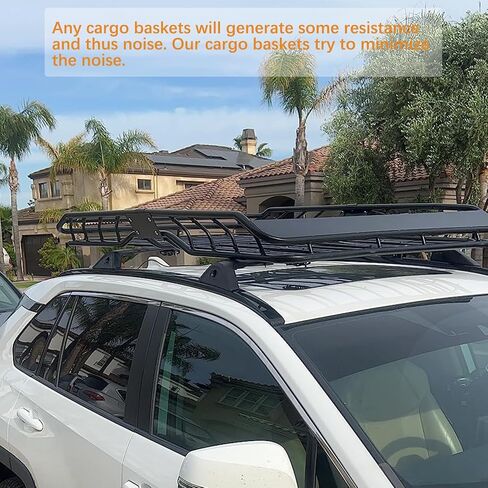 Anti-Rust Rooftop Cargo Basket - 63" x 43" x 6.3", 300 Lbs Capacity Black Roof Rack Carrier for Suvs, Cars, and Trucks in Saudi Arabia
