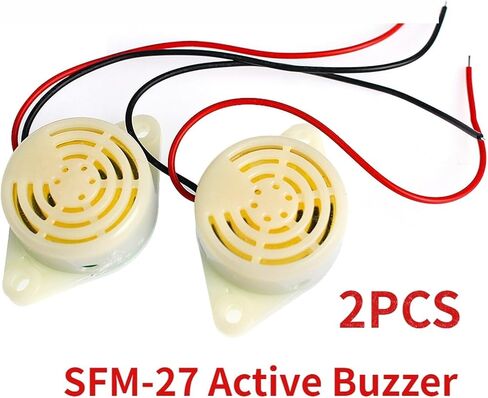 2PCS SFM-27 Active Buzzer High-Decibel DC 3-24V 12V 95DB Electronic Buzzers Beep Alarm Intermittent in Saudi Arabia