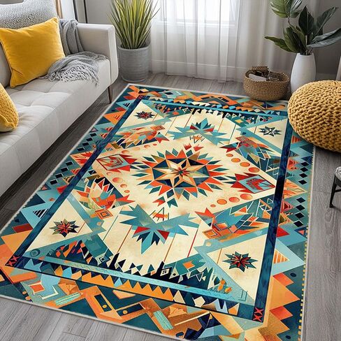 Entryway Rug 2x3 Area Rug Boho Black Red Carpet Non Slip Low Pile Machine Washable Small Rugs for Kitchen Bathroom Bedroom Bedside Indoor Door Mat in Saudi Arabia