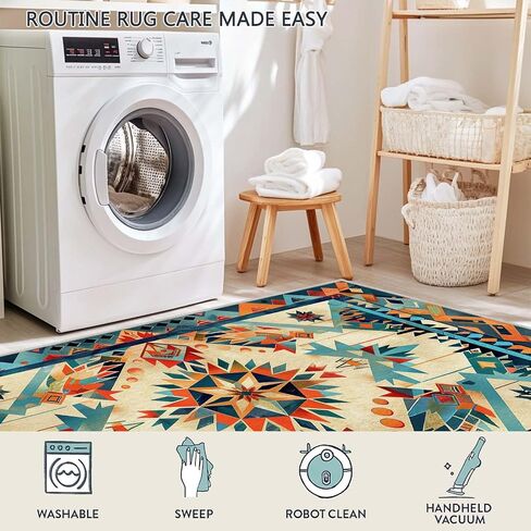 Entryway Rug 2x3 Area Rug Boho Black Red Carpet Non Slip Low Pile Machine Washable Small Rugs for Kitchen Bathroom Bedroom Bedside Indoor Door Mat in Saudi Arabia