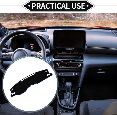 Dash Cover Compatible for Toyota Venza 2008-2017, Non-Slip Polyester Black Red Center Console Dashboard Cover Pad Carpet in Saudi Arabia