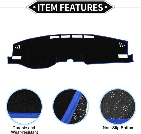 Dash Cover Compatible for Toyota Venza 2008-2017, Non-Slip Polyester Black Red Center Console Dashboard Cover Pad Carpet in Saudi Arabia