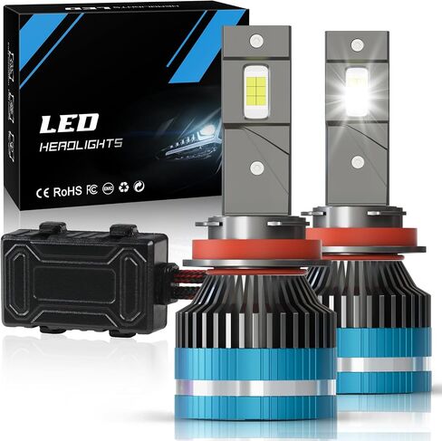 H11 Bulb, 1000% Brightness 6500K H8 H9 Bulbs 1:1 Mini Size,30000LM H16 Fog Bulb Plug and Play, 10Year Extended Lifespan, Pack of 2 in Saudi Arabia