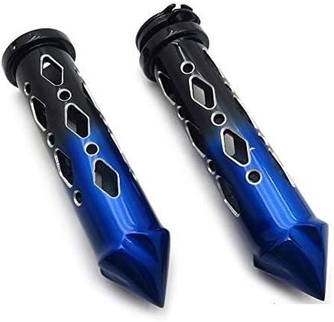 SMT- Black Red Cruiser Motorcycle 7/8" Inch Spike Hand Grips Handlebar Compatible With Harley Davision in Saudi Arabia