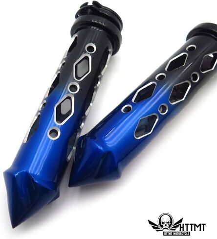 SMT- Black Red Cruiser Motorcycle 7/8" Inch Spike Hand Grips Handlebar Compatible With Harley Davision in Saudi Arabia