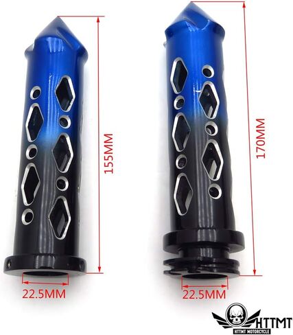 SMT- Black Red Cruiser Motorcycle 7/8" Inch Spike Hand Grips Handlebar Compatible With Harley Davision in Saudi Arabia