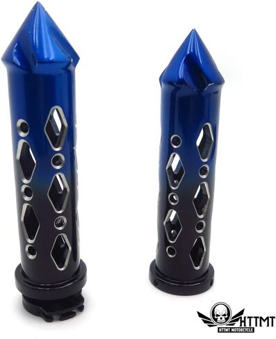 SMT- Black Red Cruiser Motorcycle 7/8" Inch Spike Hand Grips Handlebar Compatible With Harley Davision in Saudi Arabia