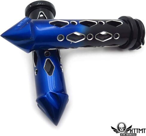 SMT- Black Red Cruiser Motorcycle 7/8" Inch Spike Hand Grips Handlebar Compatible With Harley Davision in Saudi Arabia