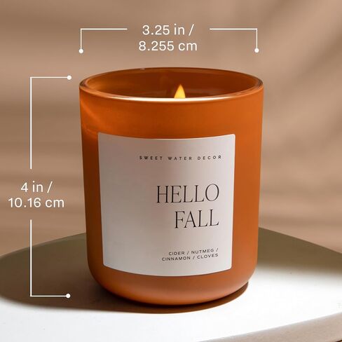 شمعة معطرة برائحة البرتقال للموسم المخيف من Sweet Water Decor - شموع الهالوين مع توابل خشبية دافئة ورائحة الحمضيات - شموع مزخرفة مصنوعة من القطن بنسبة 100% مع وقت احتراق لمدة 40 ساعة - شمعة برطمان برتقالية سعة 15 أونصة in Kuwait