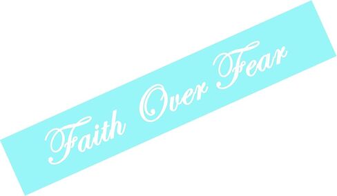 ملصق فينيل على شكل شعار الإيمان فوق الخوف من الفينيل على شكل يسوع المسيحي لنافذة شاحنة السيارة، اقتباس إيماني ملهم in Kuwait